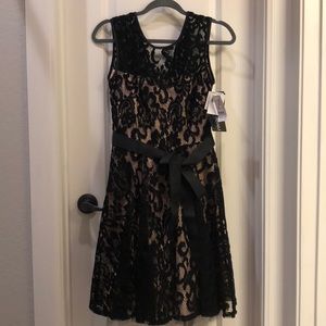 Black lace cocktail dress